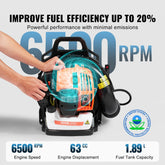 Backpack Leaf Blower 62CC 2-Cycle Gas Leaf Blower 1110CFM Air Volume